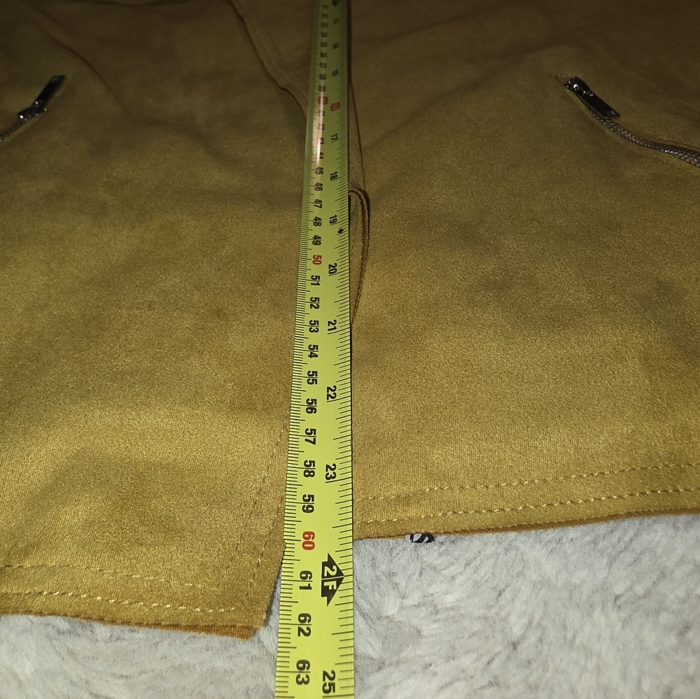 Philosophy Mustard Faux Suede moto jacket Size Large. - Picture 10 of 10